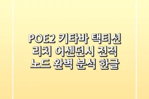 POE2 키타바 택티션 리치 어센던시 전직 노드 완벽 분석 한글