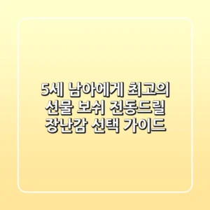 5세 남아에게 최고의 선물, 보쉬 전동드릴 장난감 선택 가이드