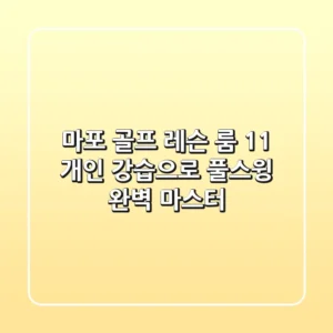 마포 골프 레슨: 룸 1:1 개인 강습으로 풀스윙 완벽 마스터!