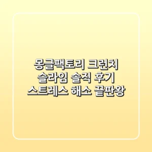 몽글팩토리 크런치 슬라임 솔직 후기: 스트레스 해소 끝판왕!
