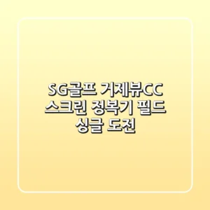 SG골프 거제뷰CC 스크린 정복기: 필드 싱글 도전!