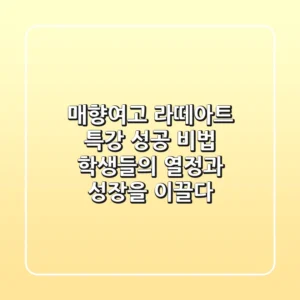 매향여고 라떼아트 특강 성공 비법: 학생들의 열정과 성장을 이끌다