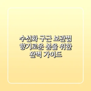수선화 구근 보관법: 향기로운 봄을 위한 완벽 가이드