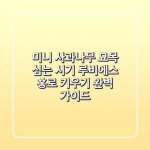 미니 사과나무 묘목 심는 시기: 루비에스 & 홍로 키우기 완벽 가이드