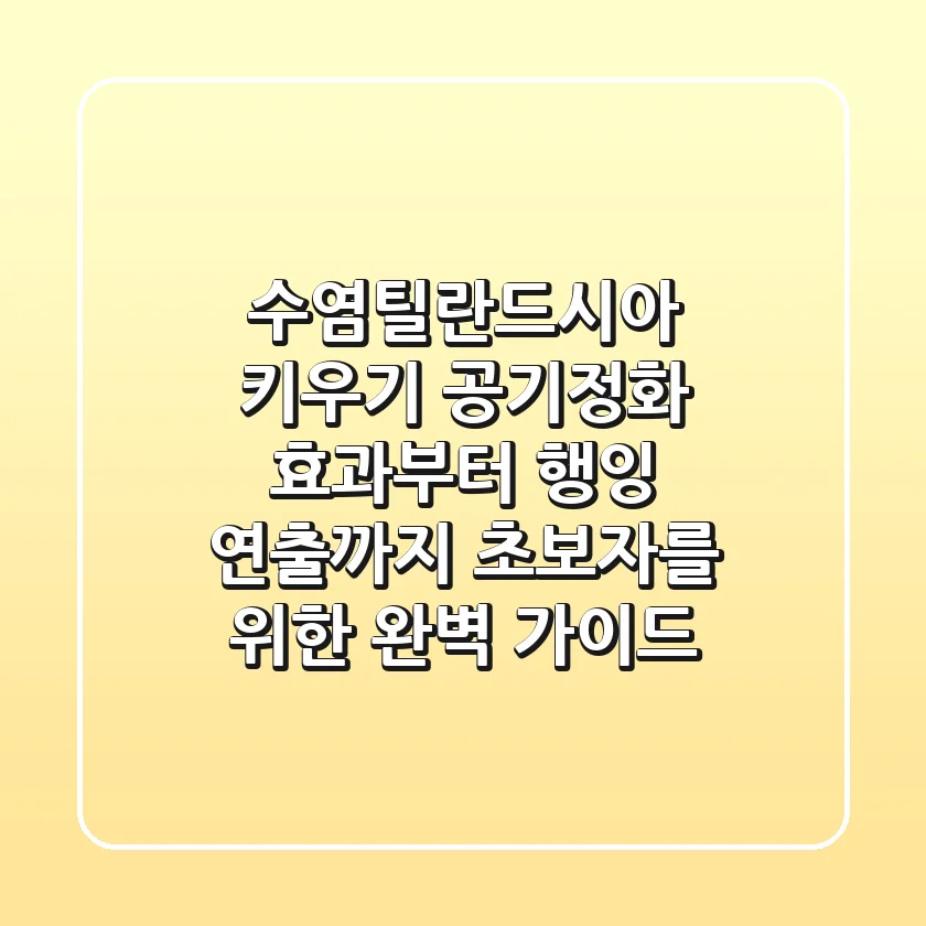 수염틸란드시아 키우기: 공기정화 효과부터 행잉 연출까지, 초보자를 위한 완벽 가이드