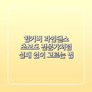 힙커버, 라인댄스 초보도 전문가처럼! 실패 없이 고르는 법