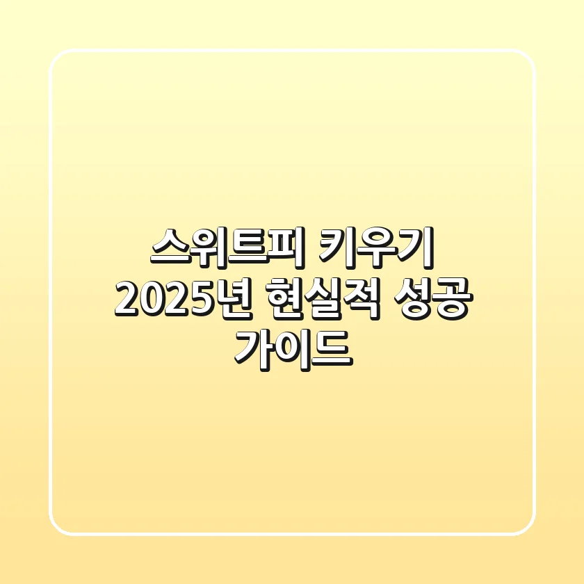 스위트피 키우기, 2025년 현실적 성공 가이드