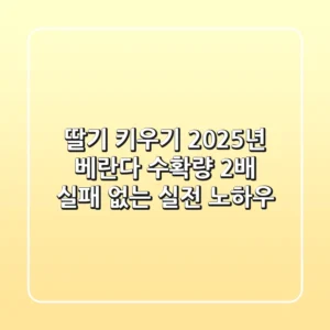 딸기 키우기, 2025년 베란다 수확량 2배! 실패 없는 실전 노하우