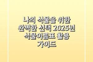 나의 식물을 위한 완벽한 선택, 2025년 식물이름표 활용 가이드