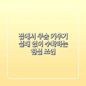 집에서 무순 키우기, 실패 없이 수확하는 현실 조언 🌿