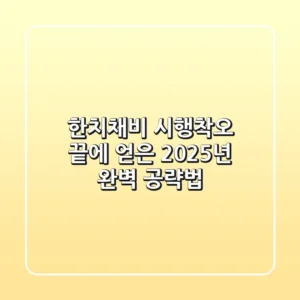 한치채비, 시행착오 끝에 얻은 2025년 완벽 공략법