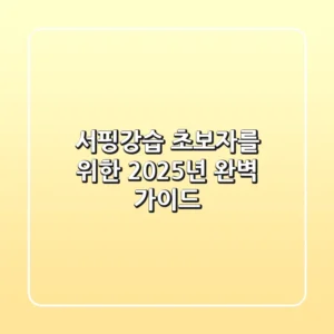 서핑강습, 초보자를 위한 2025년 완벽 가이드