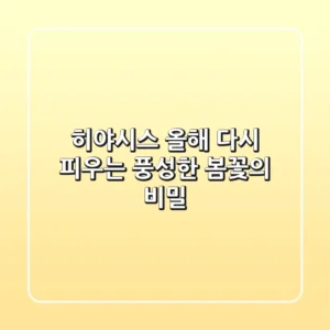 히야시스 올해, 다시 피우는 풍성한 봄꽃의 비밀