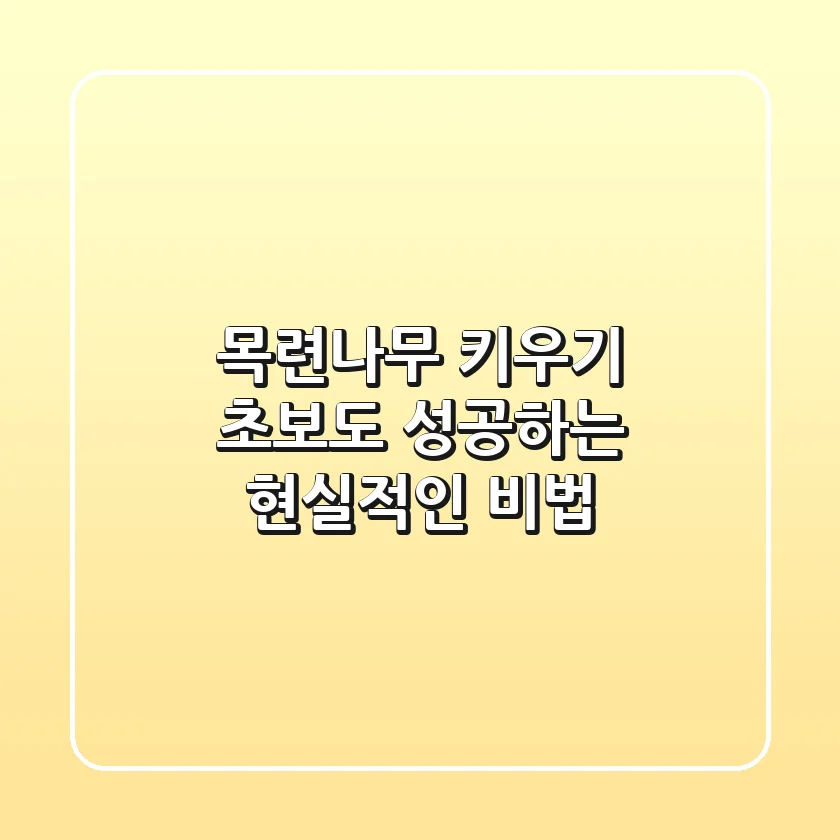 목련나무 키우기: 초보도 성공하는 현실적인 비법