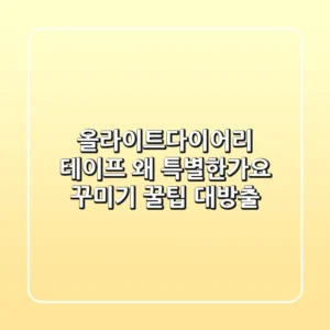 올라이트다이어리 테이프, 왜 특별한가요? 꾸미기 꿀팁 대방출