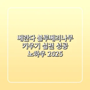 베란다 블루베리나무 키우기: 실전 성공 노하우 (2025)