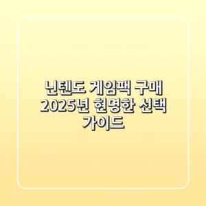 닌텐도 게임팩 구매: 2025년 현명한 선택 가이드