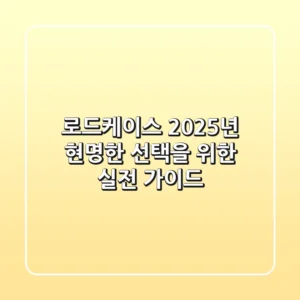 로드케이스, 2025년 현명한 선택을 위한 실전 가이드