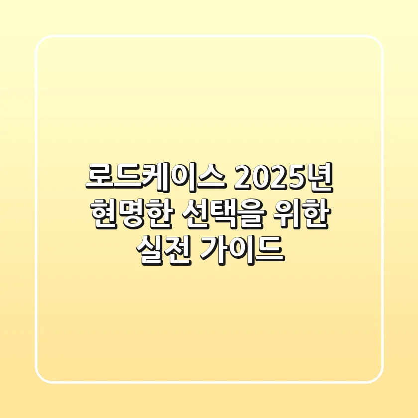 로드케이스, 2025년 현명한 선택을 위한 실전 가이드