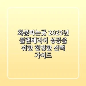 화분파는곳: 2025년 플랜테리어 성공을 위한 현명한 선택 가이드