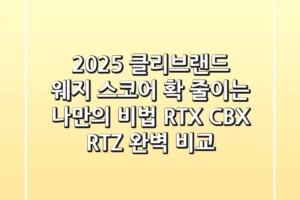 2025 클리브랜드 웨지: 스코어 확 줄이는 나만의 비법! RTX, CBX, RTZ 완벽 비교