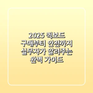 2025 퀵보드 구매부터 안전까지, 실무자가 알려주는 완벽 가이드