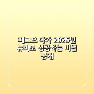 페그오 아카, 2025년 뉴비도 성공하는 비법 공개!