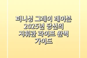 퍼니싱 그레이 레이븐, 2025년 당신의 지휘관 라이프 완벽 가이드