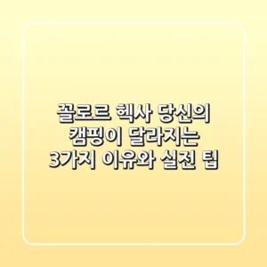 꼴로르 헥사, 당신의 캠핑이 달라지는 3가지 이유와 실전 팁