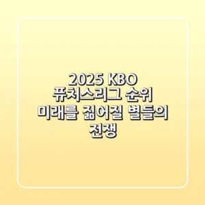 2025 KBO 퓨처스리그 순위: 미래를 짊어질 별들의 전쟁