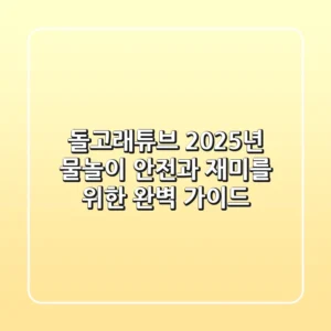 돌고래튜브, 2025년 물놀이 안전과 재미를 위한 완벽 가이드