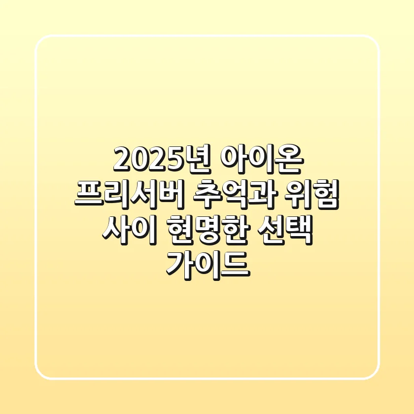 2025년 아이온 프리서버, 추억과 위험 사이 현명한 선택 가이드