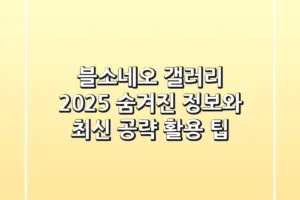 블소네오 갤러리 2025: 숨겨진 정보와 최신 공략 활용 팁