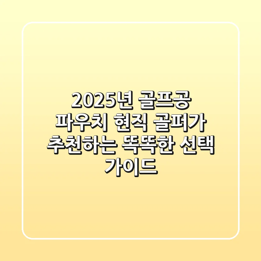 2025년 골프공 파우치, 현직 골퍼가 추천하는 똑똑한 선택 가이드