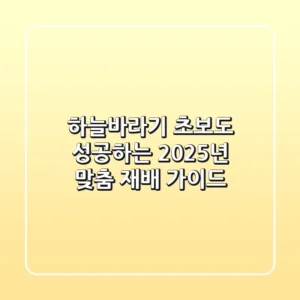 하늘바라기: 초보도 성공하는 2025년 맞춤 재배 가이드