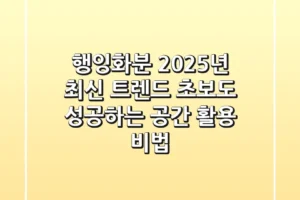 행잉화분, 2025년 최신 트렌드! 초보도 성공하는 공간 활용 비법