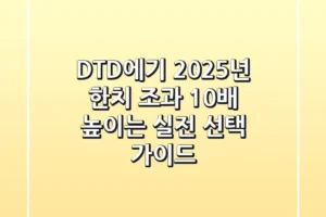 DTD에기, 2025년 한치 조과 10배 높이는 실전 선택 가이드